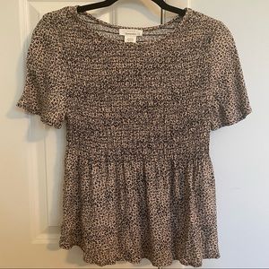 URBAN Romantics Women's Leopard Peplum Top